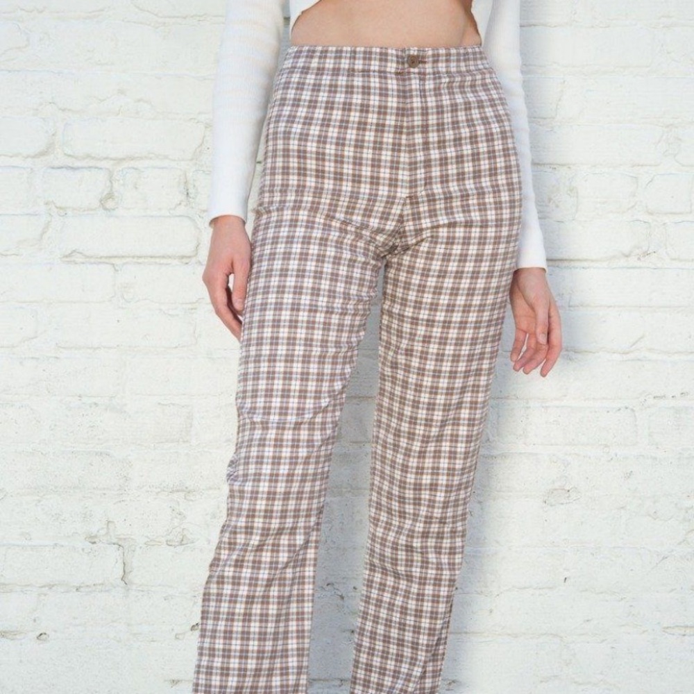 Brandy Melville Brown Plaid Pants